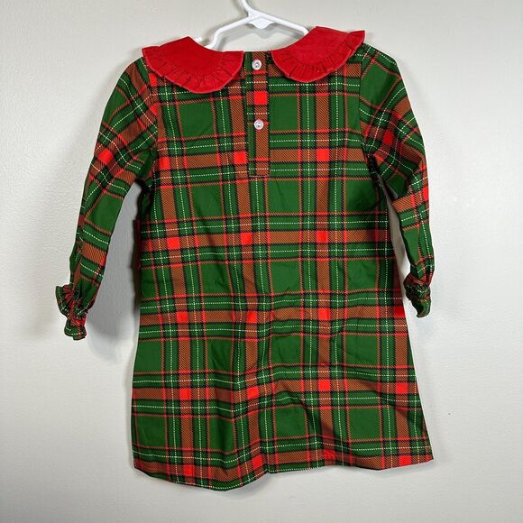 Stitchy Fish Girls 3T Long Sleeve Tartan Plaid Dress Collared Holiday Christmas - Picture 4 of 4